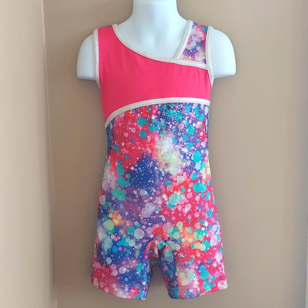 Danskin Now leotards dance gymnastics tumble - pink multicolor - size XS (4/5)